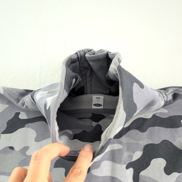 Old Navy Camo Quarter Zip Funnel Neck GorpCore Lounge Men's Large Black/Grey - Picture 10 of 10